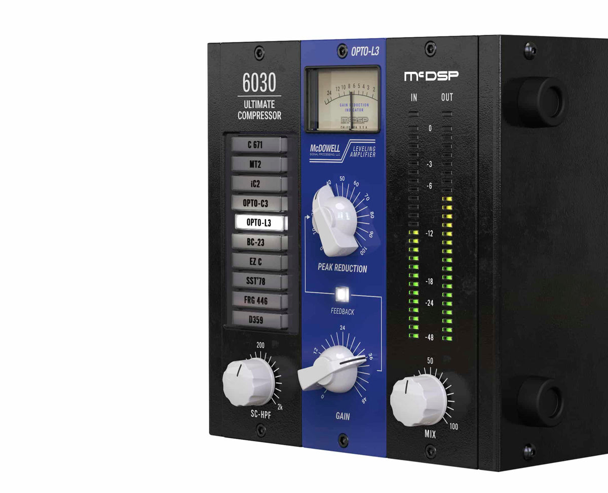 McDSP 6030 Ultimate Compressor shown as a 500-series style hardware unit