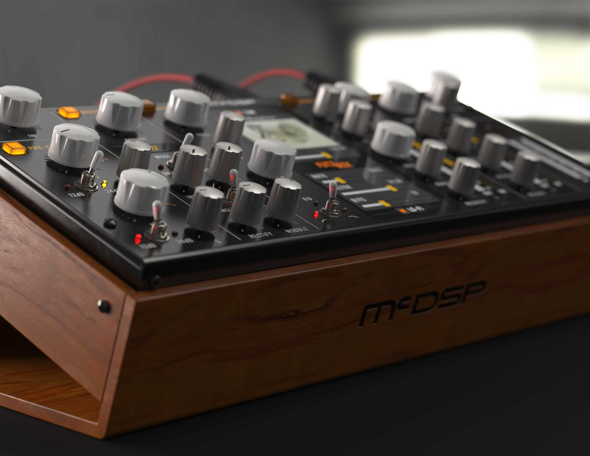 McDSP FutzBox shown as a wood-sided hardware unit