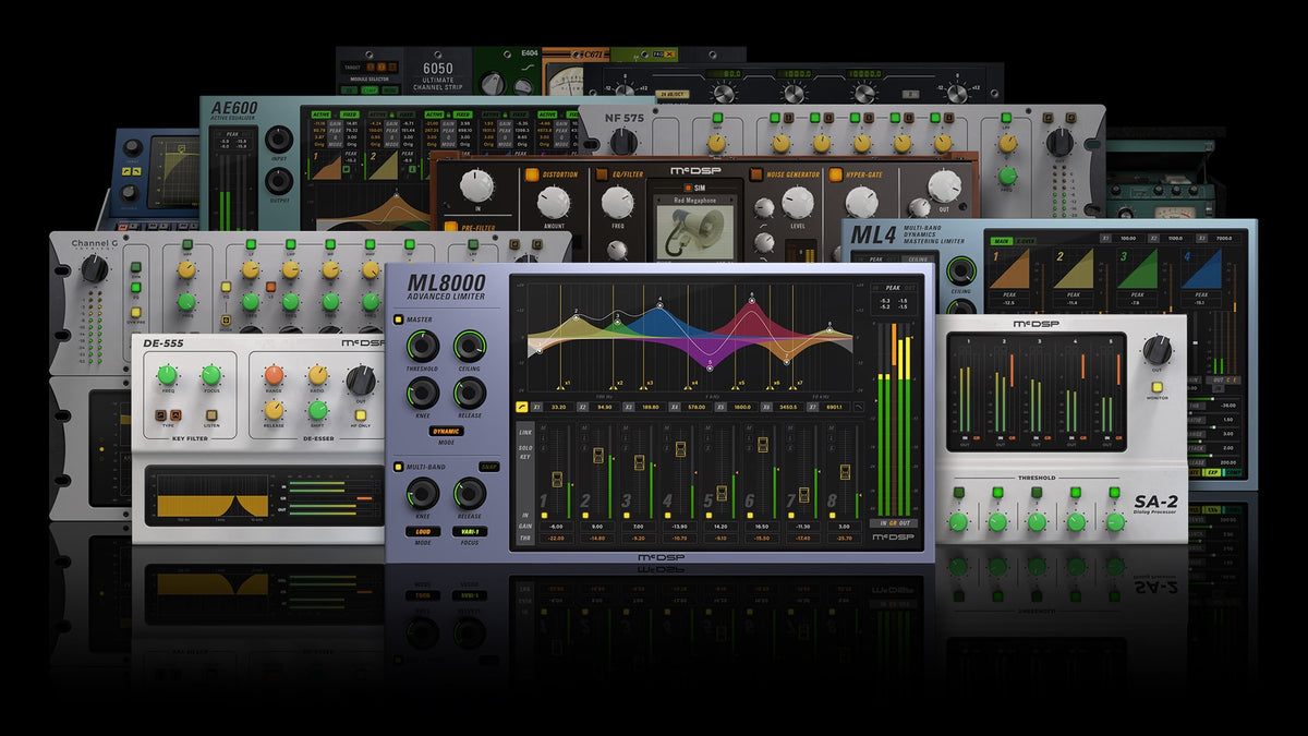 McDSP Live Pack II plug-ins shown together as hardware units