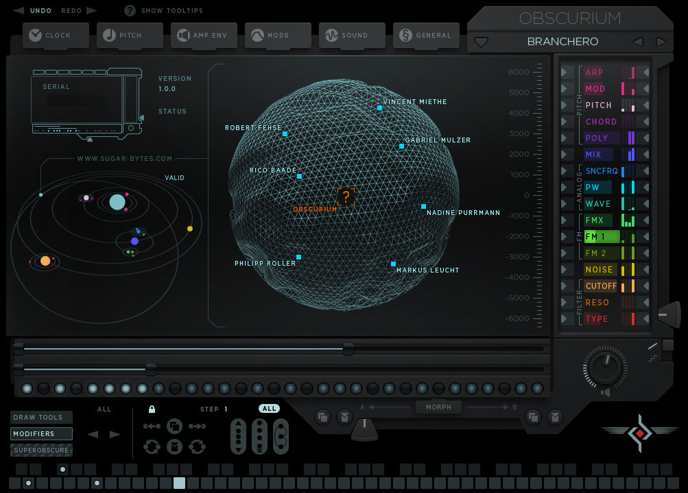 Sugar Bytes Obscurium plugin interface, screen 5