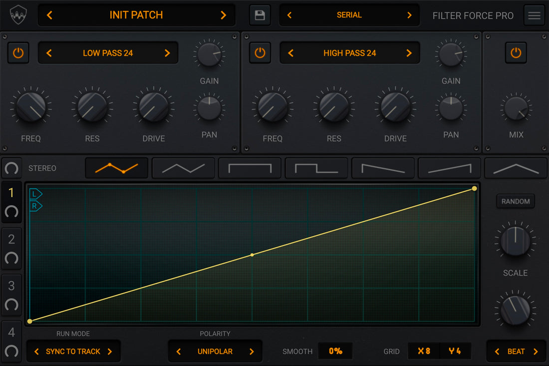 VST Plugin the filter force pro available in AU and VST plugin formats