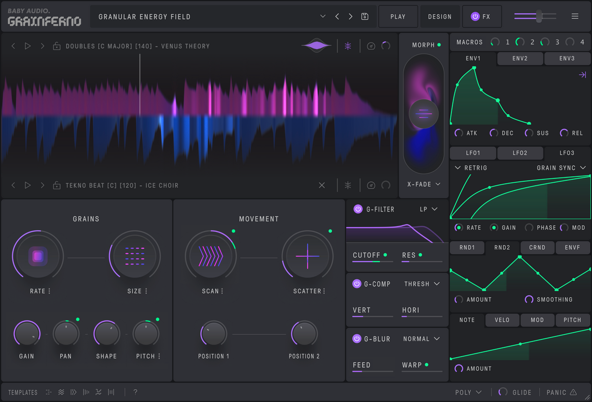 Baby Audio Grainferno granular synth plugin interface