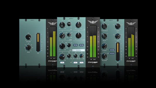 McDSP Retro Pack 4020, 4030 and 4040 shown as hardware units side by side