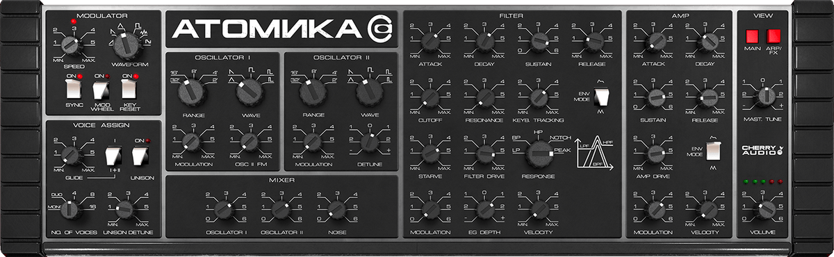 Cherry Audio Atomika synth plugin alternate view