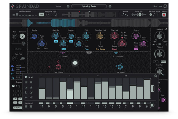Sugar Bytes Graindad plugin interface, screen 2
