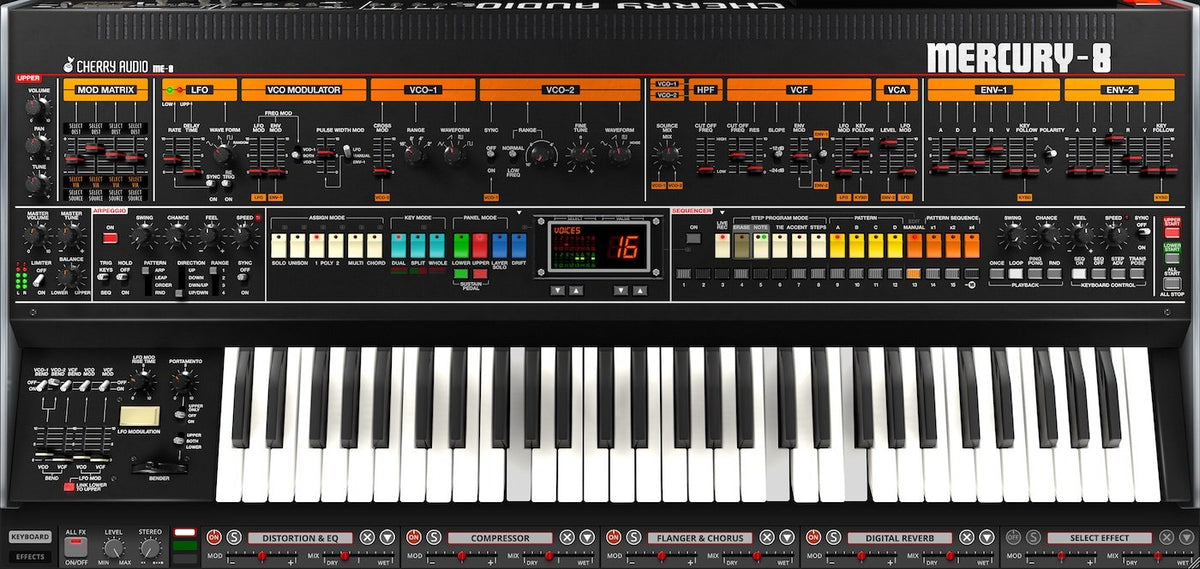 Cherry Audio Mercury-8 synth plugin interface