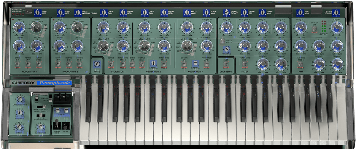 Cherry Audio Pentaphonic synth plugin interface