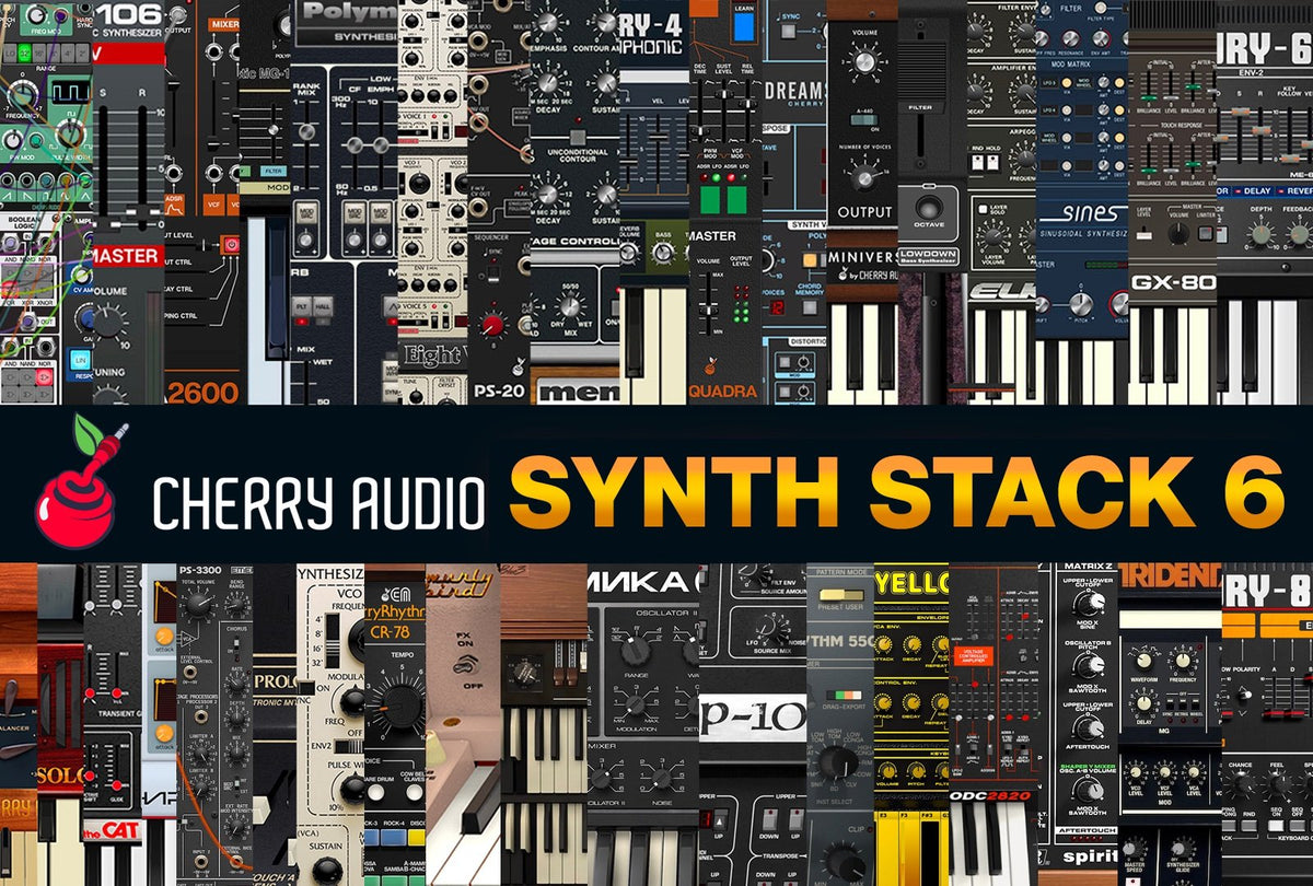Cherry Audio Synth Stack 6 bundle artwork showing the included synth interfaces