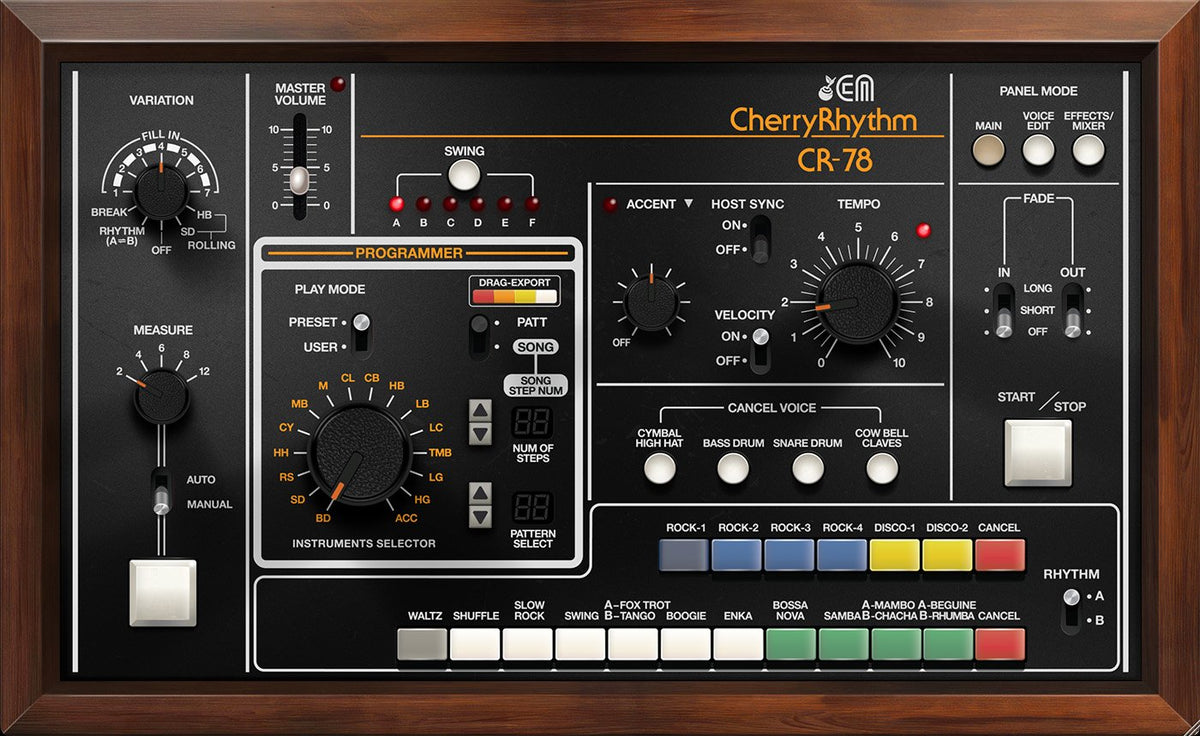 Cherry Audio CR-78 drum machine plugin interface
