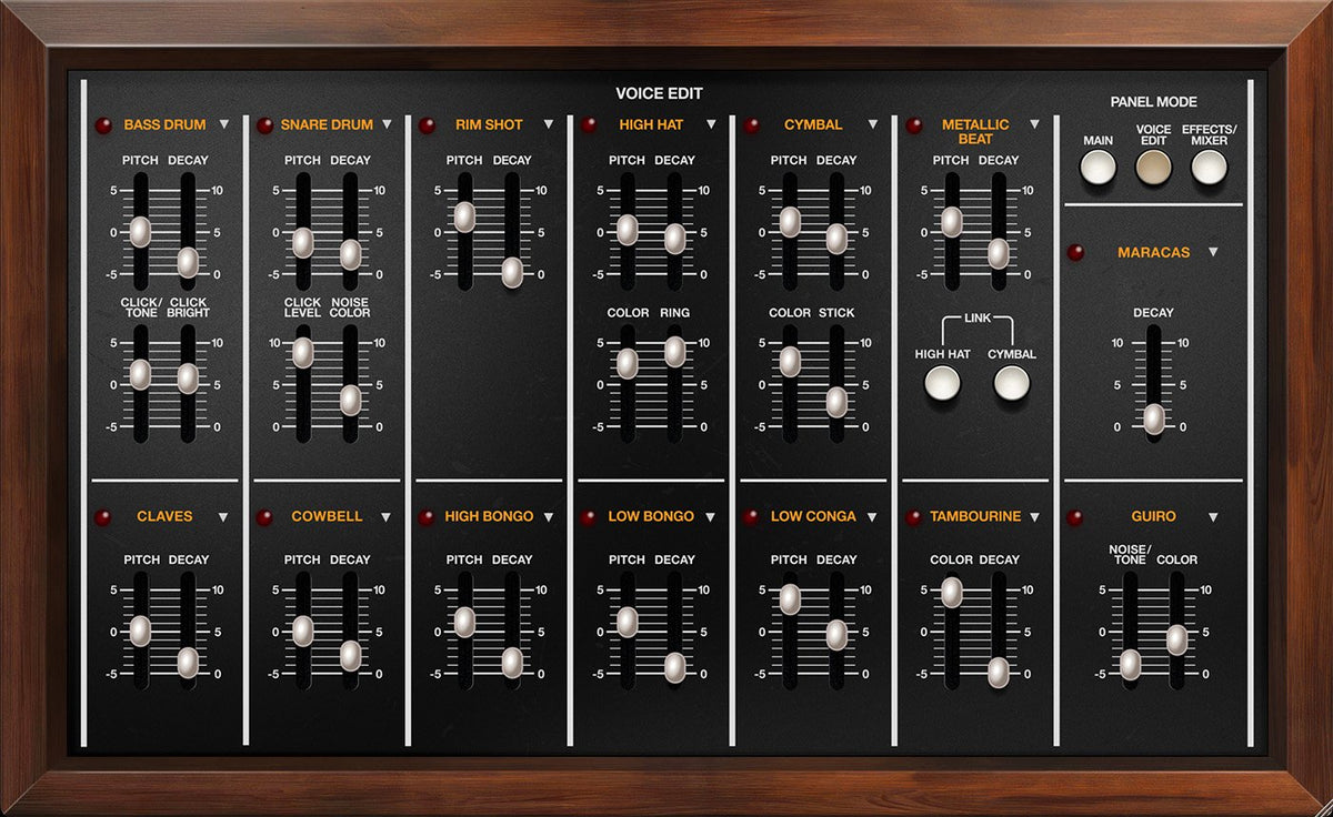 Cherry Audio CR-78 effects and mixer panel