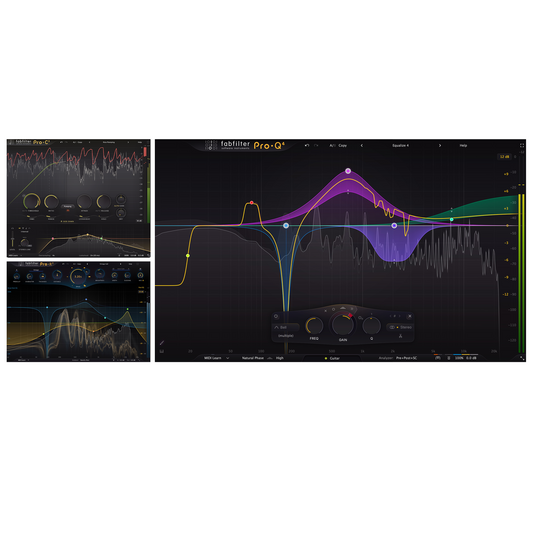FabFilter Essentials Bundle plug-in interfaces