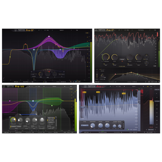 FabFilter Mastering Bundle plug-in interfaces