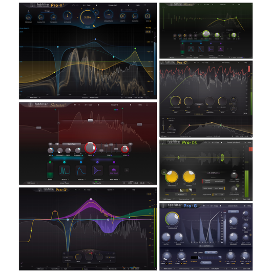 FabFilter Mixing Bundle plug-in interfaces