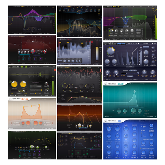 FabFilter Total Bundle plug-in interfaces