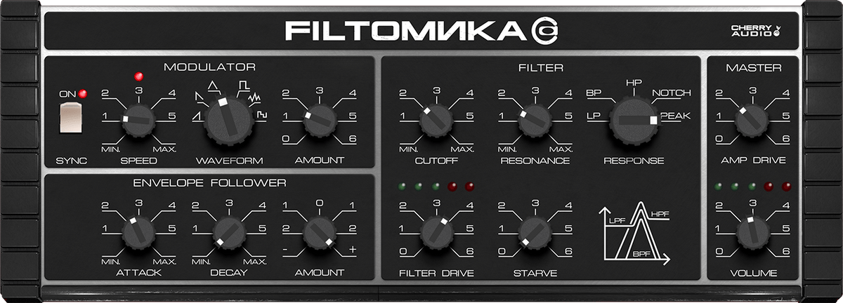 Cherry Audio Filtomika filter plugin interface