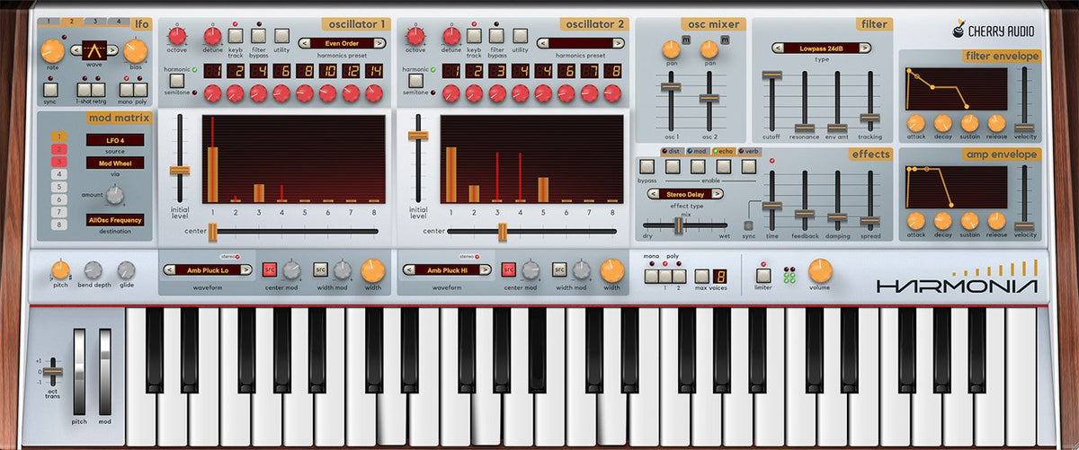 Cherry Audio Harmonia synth plugin interface