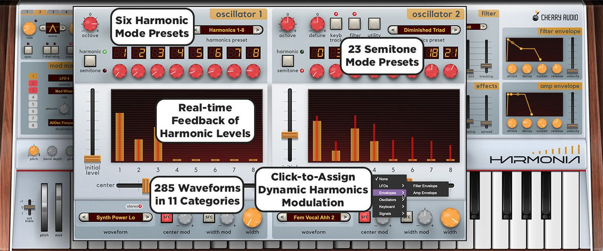 Cherry Audio Harmonia synth plugin second view