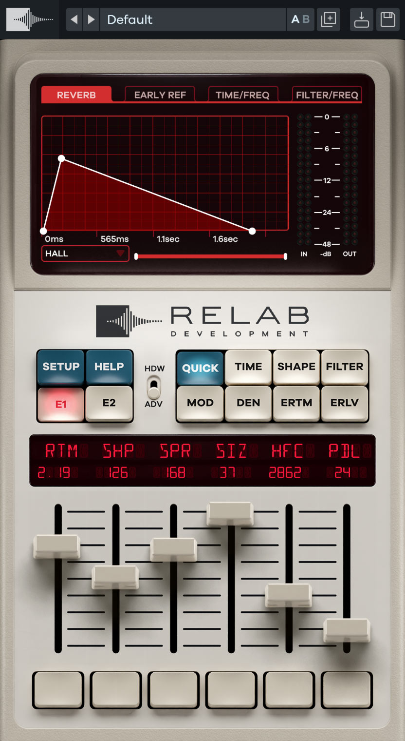 Relab LX480 Dual-Engine Reverb V4 plugin interface