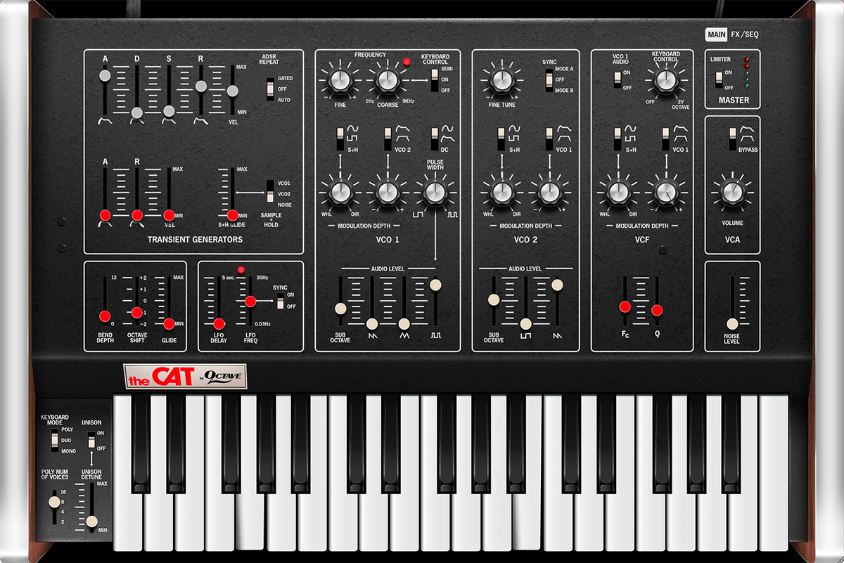 Cherry Audio Octave Cat synth plugin interface