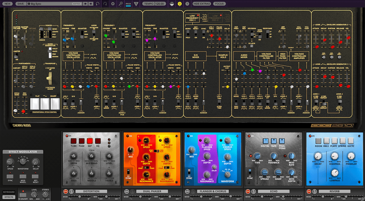 Cherry Audio ODC 2800 synth plugin second panel style