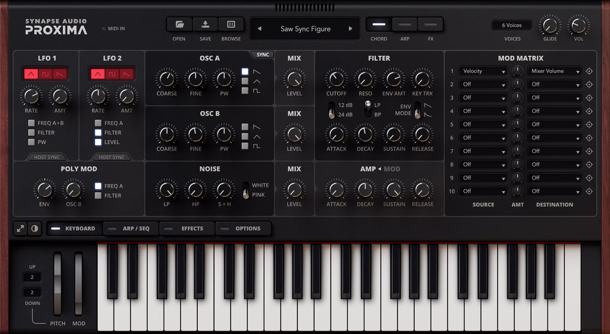 Synapse Audio Proxima synth plugin interface