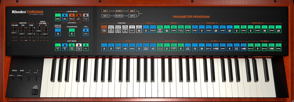 Cherry Audio Rhodes Chroma synth plugin interface