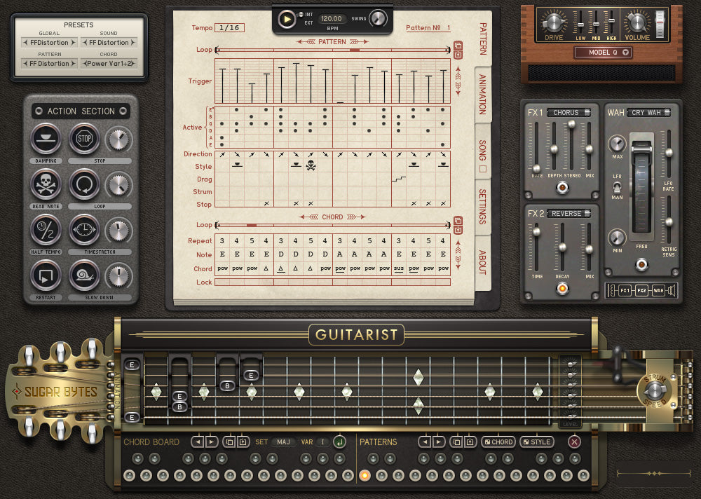 Sugar Bytes Guitarist plugin interface