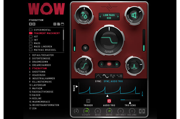 Sugar Bytes WOW2 plugin interface, screen 5