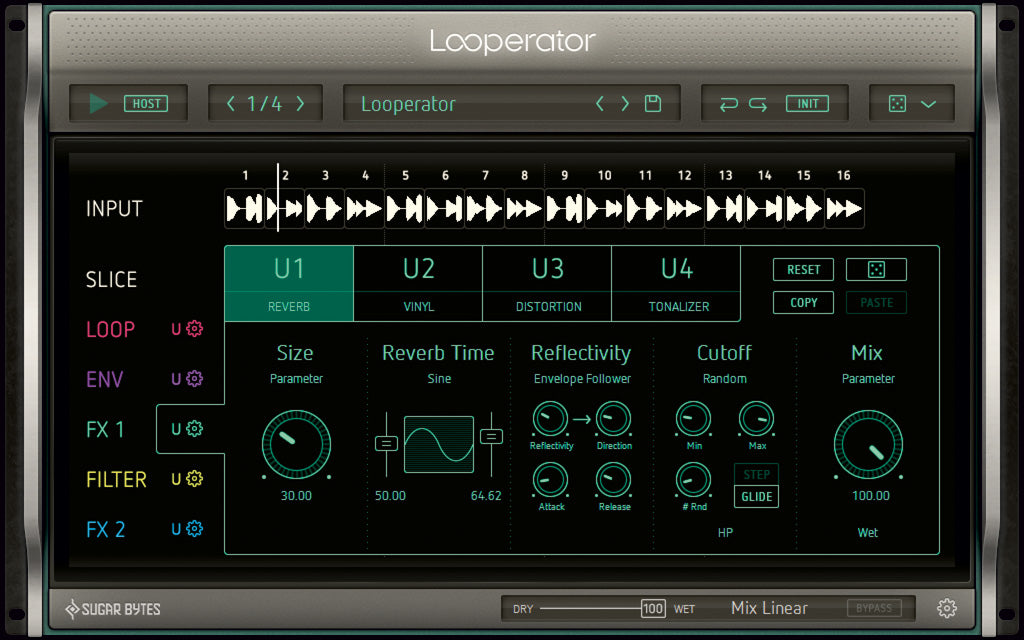 Sugar Bytes Looperator plugin interface, screen 2