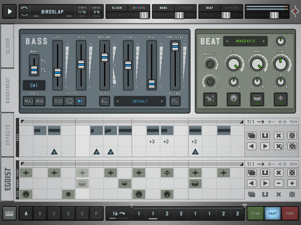 Sugar Bytes Egoist plugin interface, screen 2