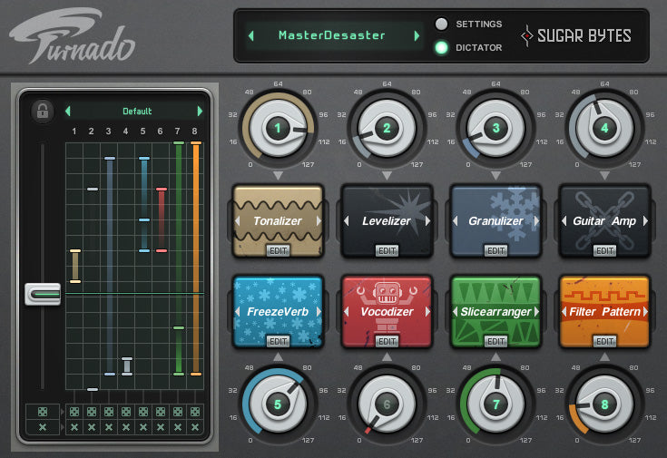 Sugar Bytes Turnado plugin interface, screen 2