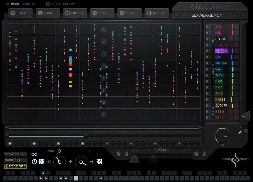 Sugar Bytes Obscurium plugin interface, screen 3
