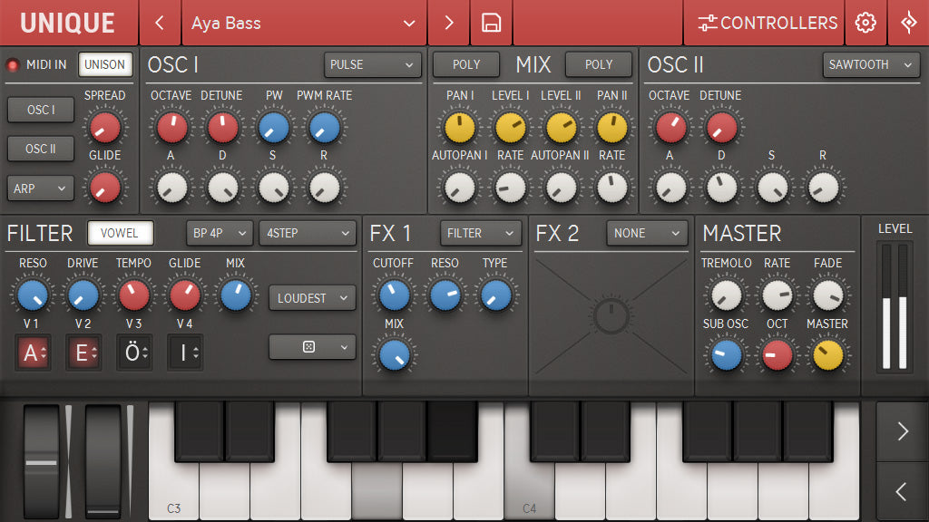 Sugar Bytes Unique plugin interface, screen 3