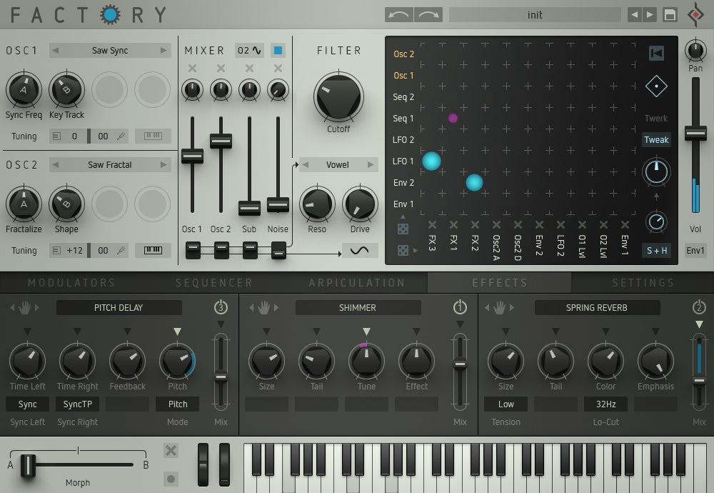 Sugar Bytes Factory plugin interface, screen 4