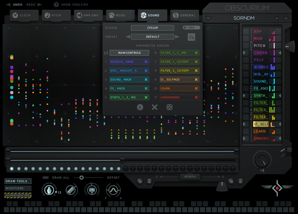 Sugar Bytes Obscurium plugin interface, screen 4