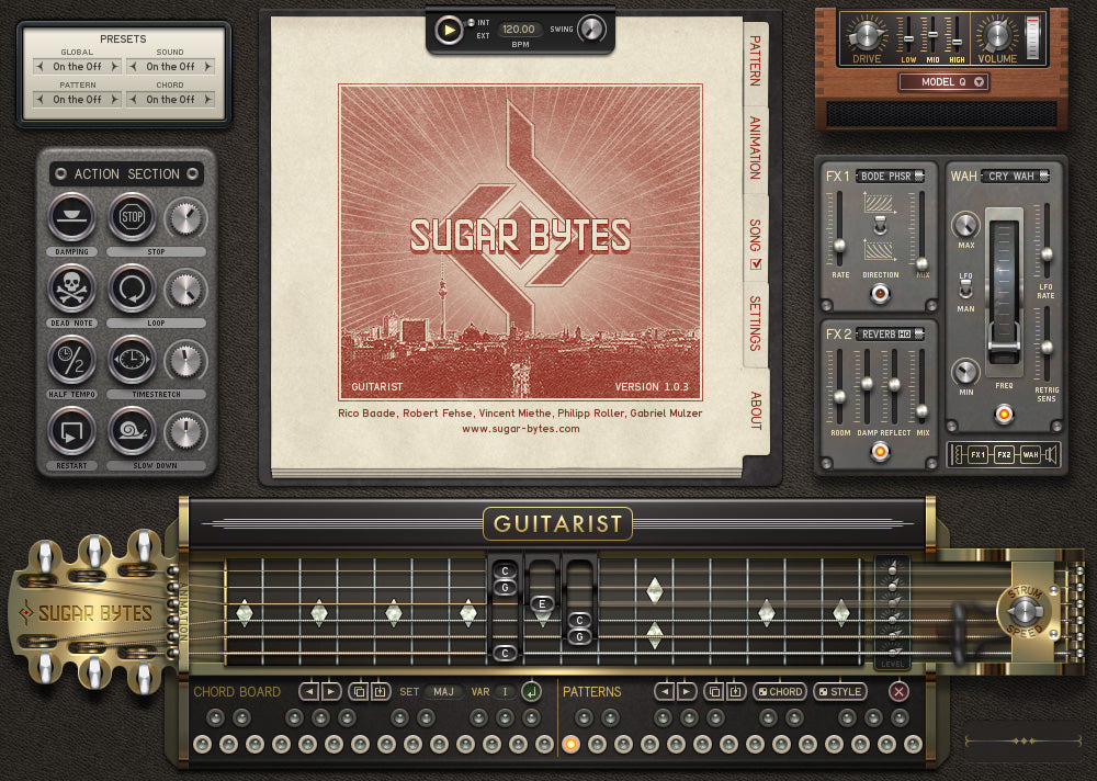 Sugar Bytes Guitarist plugin interface, screen 5