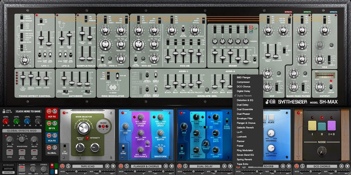 Cherry Audio SH-MAX effects view