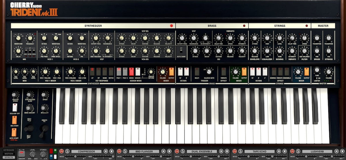 Cherry Audio Trident Mk III synth plugin interface