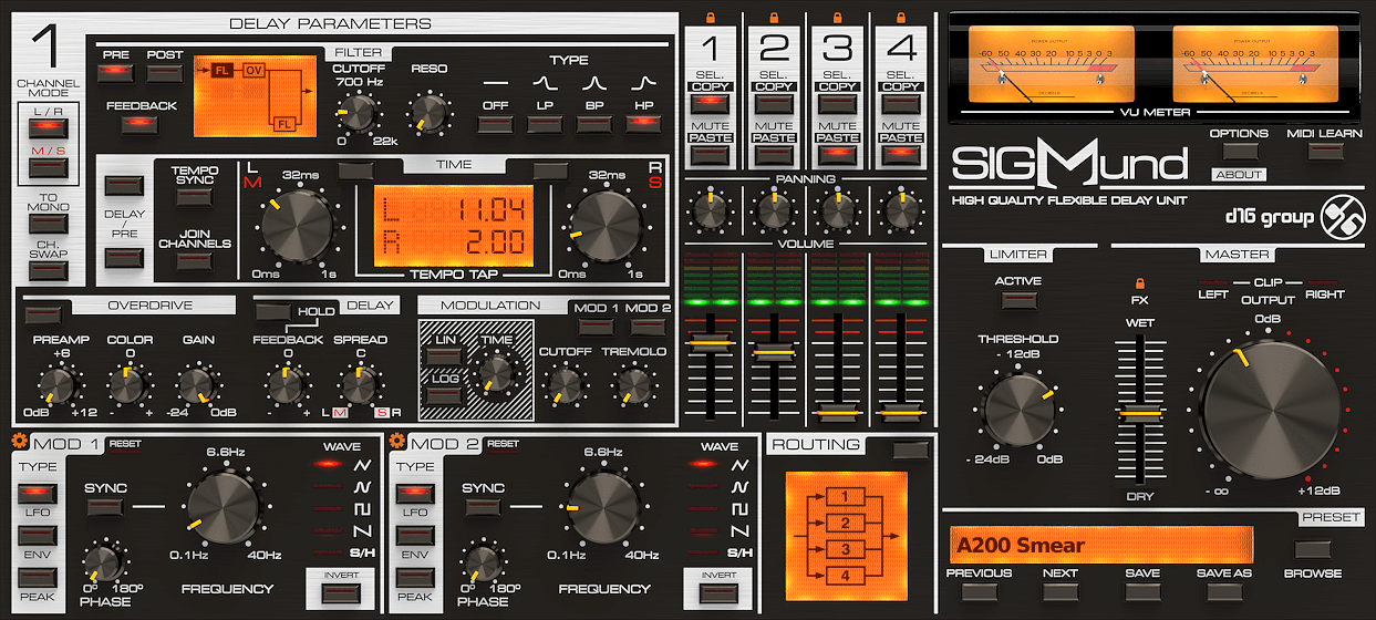 D16 Audio Plugin - Sigmund The Flexible Delay Plugin