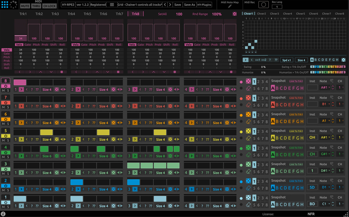 An Advanced 8-track-midi sequencer