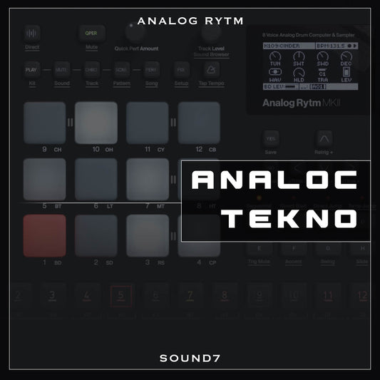 sound pack for elektron analog RYTM. Analoc Tekno Volume 2 includes sounds, kits, patterns and macros.